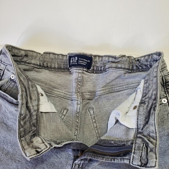 GAP universal legging jeans size 12 or 31 acid wash gray raw hem grey - Picture 9 of 10